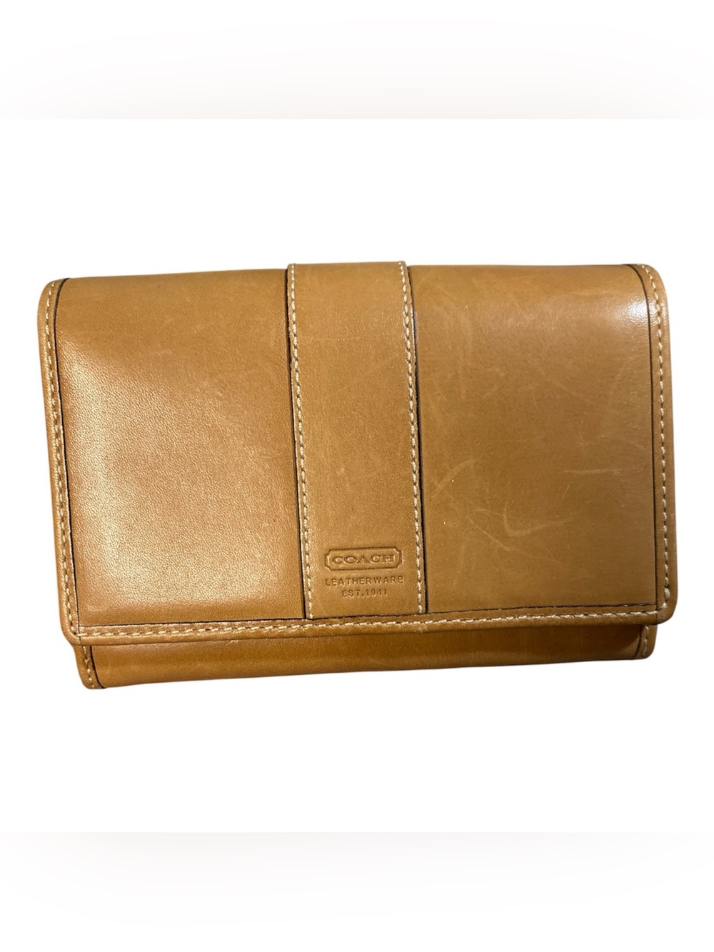 Authentic Coach Leatherware Tan Leather Wallet Wristlet Vintage